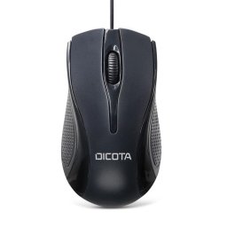 Ratón Dicota D32011 USB tipo A 1200 DPI Ambidiestro Negro con Cable