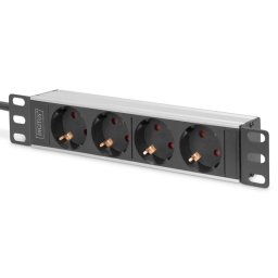 Regleta Digitus 10" 4 Tomas Tipo F Compacta Aluminio 2 m Cable