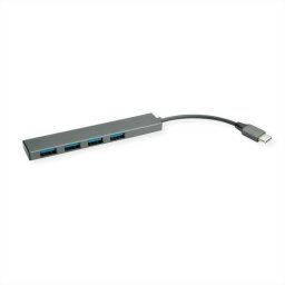 Hub Roline 4 puertos 5000 Mbit/s USB 3.2 Gen 1 modelo 14.02.5052 aluminio gris
