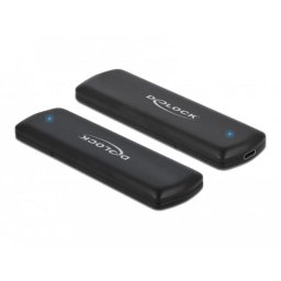 Caja PC Delock Combo M.2 Aluminio Negro USB Type-C sin herramientas