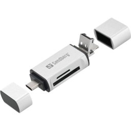 Lector de tarjetas Sandberg Card Reader USB-C+USB+MicroUSB con conexiones múltiples