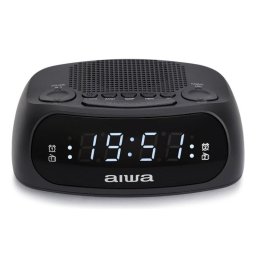 Reloj despertador digital Aiwa CR-09J Negro con Radio FM y USB