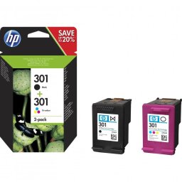 Cartuchos de Tinta Original HP 301 Negro/Tricolor Pack 2