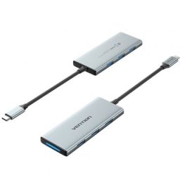 Docking Vention TOPHB USB-C HDMI 4K 3xUSB 3.0 Lector SD/MicroSD Gris