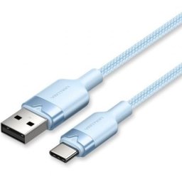 Cable USB 2.0 VENTION CTNLF Tipo-C a USB-A 60W 480Mbps 1m Azul