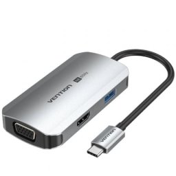 Docking Vention TQAHB 1xHDMI 1xUSB 1xVGA 1xUSB-C PD Gris