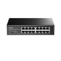 Switch Cudy FS1016 16 Puertos Fast Ethernet Plug and Play LEDs Negro