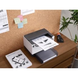 Contenedor de residuos HP para impresoras LaserJet Flow M577 y PageWide Enterprise 556/586/E58650, negro y gris, 280x158 mm