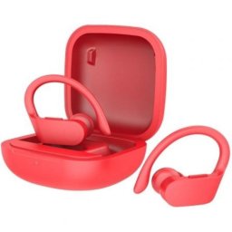 Auriculares Daewoo DW2025 inalámbricos Bluetooth deportivos con estuche de carga rojos
