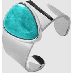 Luxenter Anillo ajustable áfrica moda acabado en rodio con agata azul. Plata