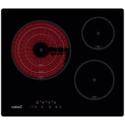 Cata Placa vitrocerámica 3 zonas de cocción - TT6003. Negro