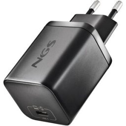 NGS Pack de cargador de pared GAN65W-C + cable USB-C + 5 clavijas para portátiles Asus. Negro