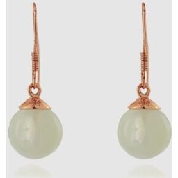 Luxenter Pendientes áfrica moda de plata de ley 925 acabados en oro rosa de 18 quilates con ojo de gato. Rosa