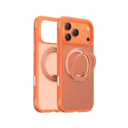 Torras Funda Para Iphone 17 Pro – Carcasa Con Magsafe Y Soporte Giratorio O3 Air Naranja Cósmico, Protección Y Ajuste Preciso