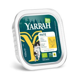 Yarrah BIO Paté 16 x 100 g - Pollo ecológico y tomillo ecológico