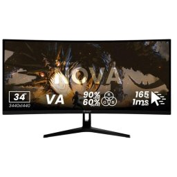 Monitor Arozzi Nova 34" UltraWide QHD 165Hz VA Curvo 1 ms HDR Altavoces Negro