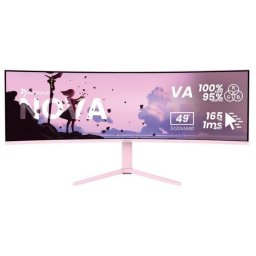 Monitor Arozzi Nova 49" Dual QHD 165Hz VA Curvo 4ms Altura Ajustable Rosa