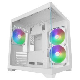 Mars Gaming MC-VIEW3 Caja Microatx Cristal Templado Panorámico 3x Ventiladores Argb 120mm Blanco