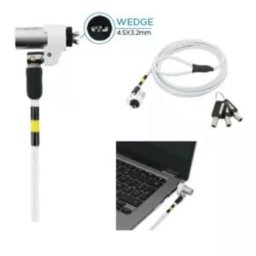 Cable antirrobo Mobilis 001332 1,8 m con llave de acero blanco