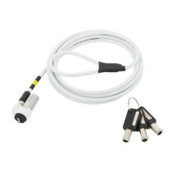 Cable Antirrobo Mobilis 1,8 m con Llave en Acero Blanco