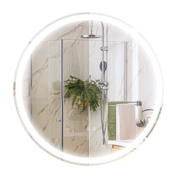 Kleankin Espejo De Baño Redondo Con Luces Led Ajustable Ø60 Cm Antivaho Plata