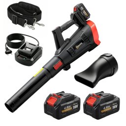 Outsunny Soplador De Hojas Sin Cable 18v Con 2 Baterías 4.0ah Y Cargador Negro