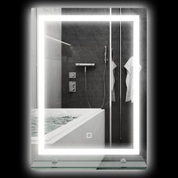 Kleankin Espejo De Baño Con Luces Led 50x70 Cm Con 3 Colores De Luz Plata
