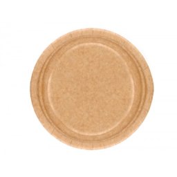 Plato carton biodegradable marron 22 cm paquete de 50 unidades