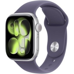 Apple Watch Series 11 GPS + Cellular 42mm Caja Aluminio Plata con Correa Deportiva Niebla Lila S/M