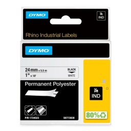 Cinta para impresora de etiquetas DYMO Rhino 24 mm x 5,5 m negro sobre blanco