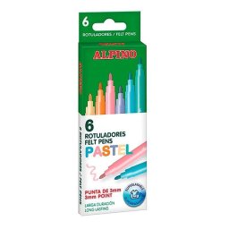 Set de rotuladores Alpino Estuche 6 colores pastel súper lavables