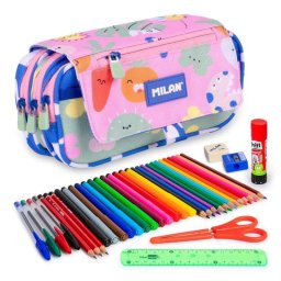 Estuche Escolar Triple Milan Green & Grow con Material Escolar Incluido