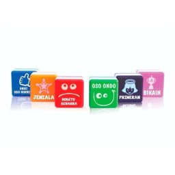 Set de sellos de motivación Officebox en euskera, pre entintados y reutilizables