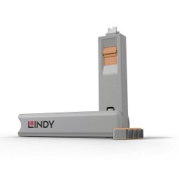 Llave de bloqueador de puerto Lindy 40428 USB Tipo C 4 piezas gris/naranja