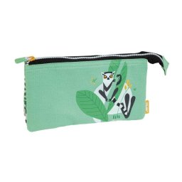 Estuche escolar portatodo Milan Hide & Seek 5 compartimentos verde lémur