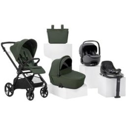Jané Pack carro de bebé Muum con silla de coche y accesorios verde y negro. niño