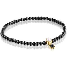 Tous Pulsera glory de ónix y bañada en oro 18 kt sobre plata con perla. Negro