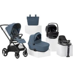 Jané Pack carro de bebé Muum con silla de coche y accesorios azul y negro. niño