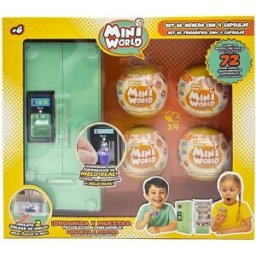 Bizak Juego educativo Mini coleccionable Mini World set nevera con 4 cápsulas surtida .