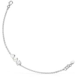 Tous Pulsera de cadena nocturne de plata con tres motivos y perla. Plateado