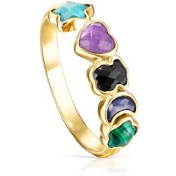 Tous Anillo glory bañado en oro de 18 kt sobre plata con gemas multicolor. (12) Multicolor