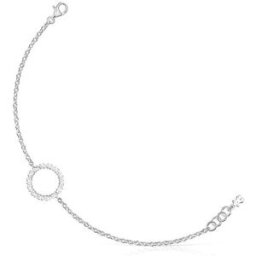Tous Pulsera de cadena straight disco de plata. Blanco