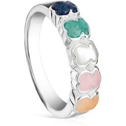 Tous Anillo mini color de plata con gemas. (14) Multicolor
