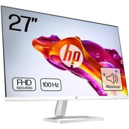 HP Monitor PC 68,6 cm (27') S5 527sa, 100 Hz FHD IPS antirreflectante y certificación Eyesafe, con audio integrado. Plata / Blanco