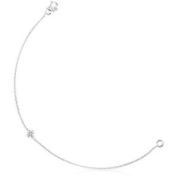Tous Pulsera de cadena les classiques cruz de oro blanco y diamantes. Plata