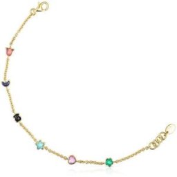 Tous Pulsera de cadena glory bañada en oro de 18 kt sobre plata con seis motivos. Multicolor