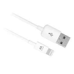 Cable USB Lightning Ewent EW9902 2m Blanco MFI, USB-A a Lightning, Certificado