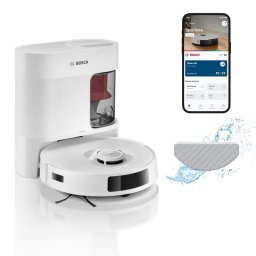Robot Aspirador y Fregasuelos Bosch BCRD2W con Autovaciado Navegación LiDAR 11.000 Pa Control App