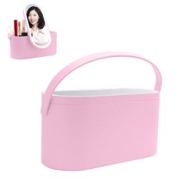 Espejo de maquillaje Dam Electronics con luces LED y caja organizadora portátil