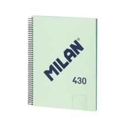 Cuaderno A4 Espiral Tapa Dura Milan 430 Pautado 80 Hojas 95gr Verde